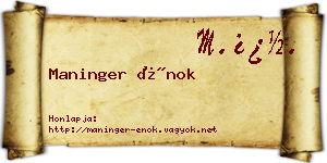 Maninger Énok névjegykártya